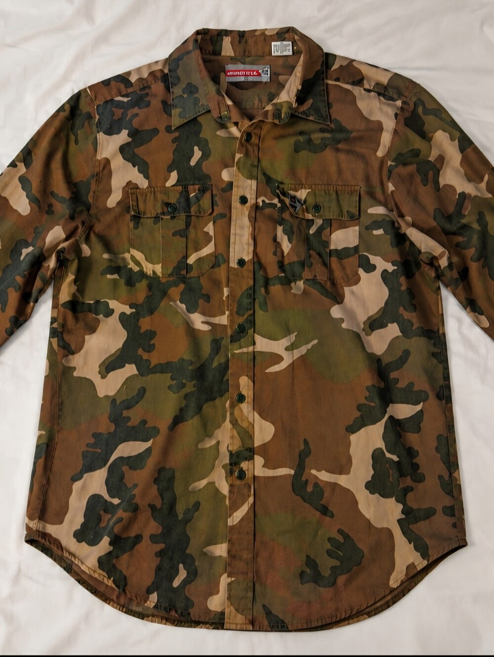 Vintage Winchester XL Woodland Camo Hunting Shirt Mallard Duck